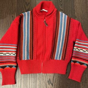 Zara red sweater with zipper